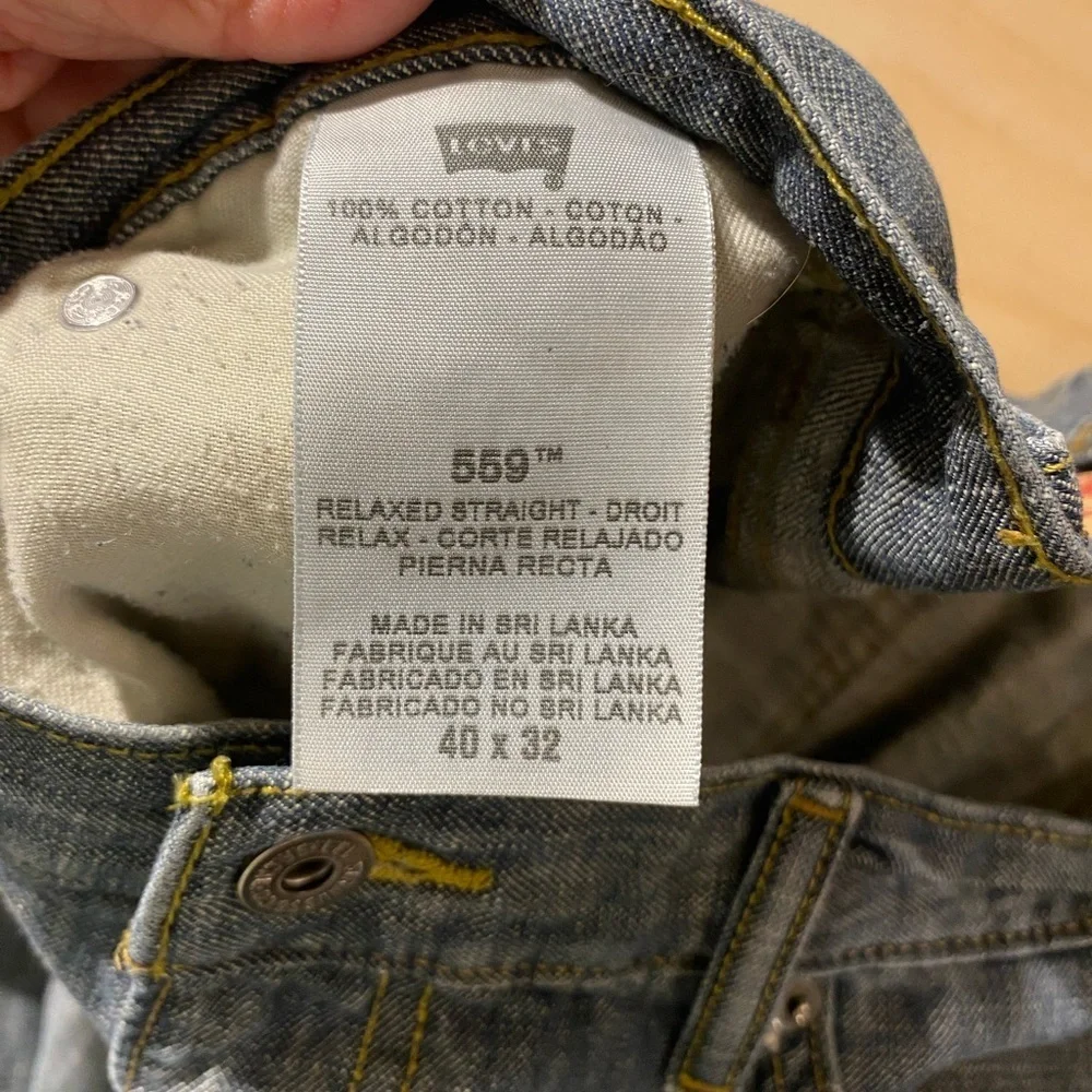 Levi's Relaxed Fit Straight Denim 559 Jeans - Classic Blue 40 x 32 (D)